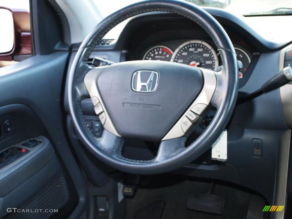 2007 Honda Pilot EX-L 4WD Gray Steering Wheel Photo #75755039