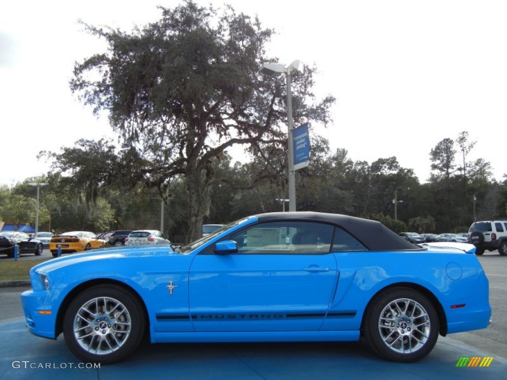 Grabber Blue 2013 Ford Mustang V6 Premium Convertible Exterior Photo #75755567