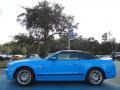 2013 Grabber Blue Ford Mustang V6 Premium Convertible  photo #2