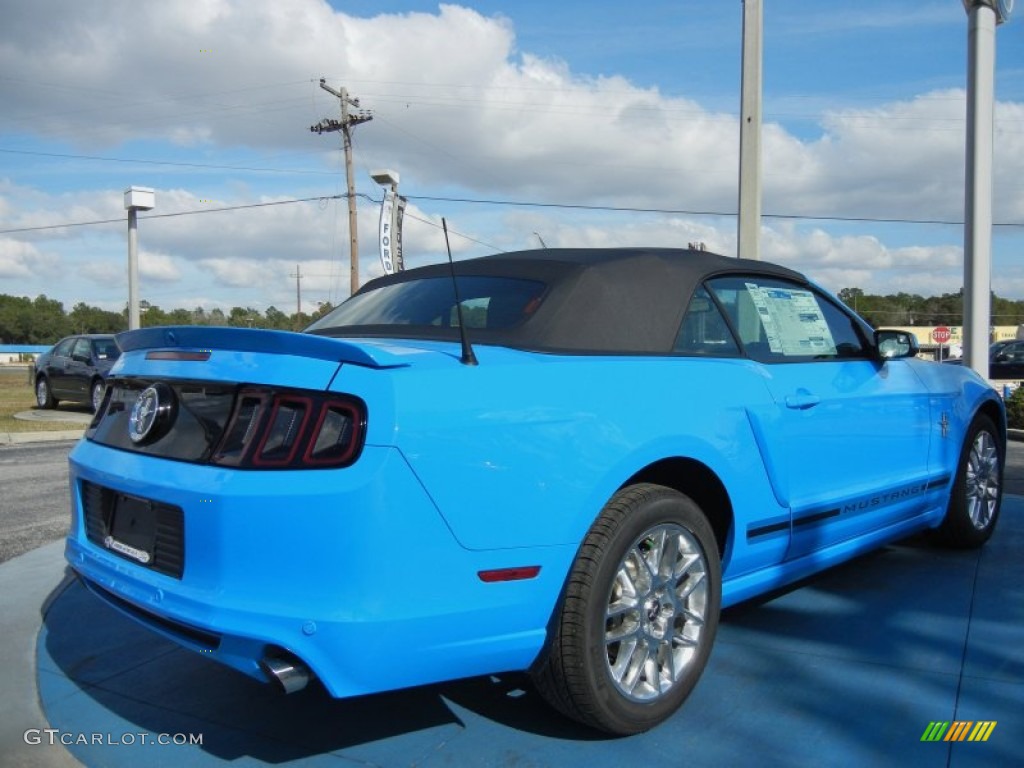 2013 Mustang V6 Premium Convertible - Grabber Blue / Charcoal Black photo #3