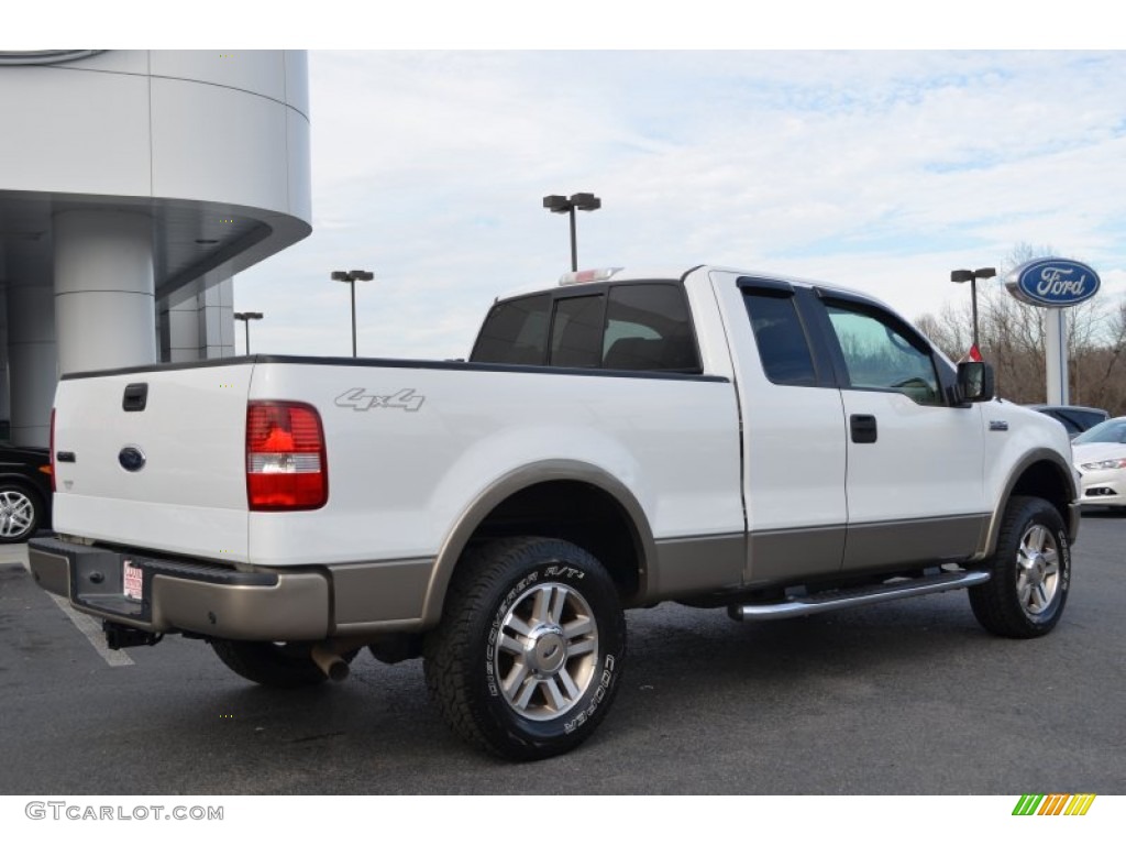 2005 F150 Lariat SuperCab 4x4 - Oxford White / Tan photo #3