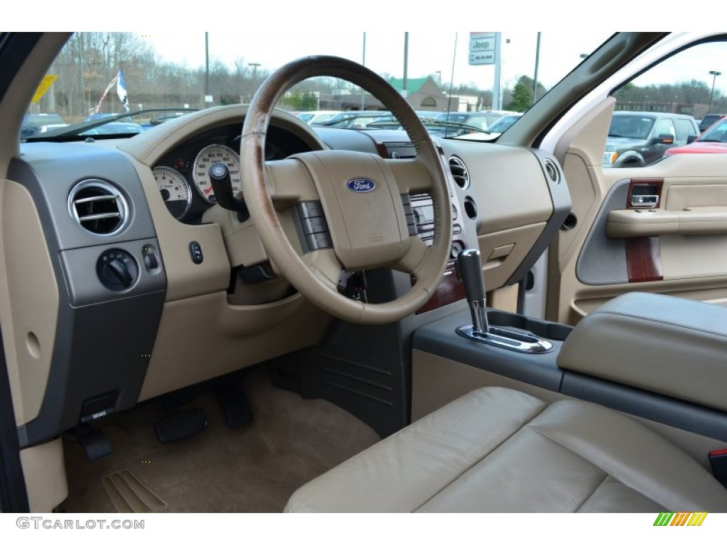 2005 F150 Lariat SuperCab 4x4 - Oxford White / Tan photo #11