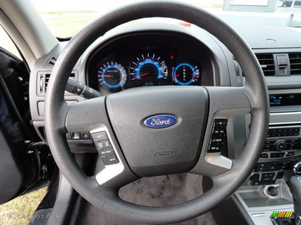 2012 Ford Fusion SE Charcoal Black Steering Wheel Photo #75758252