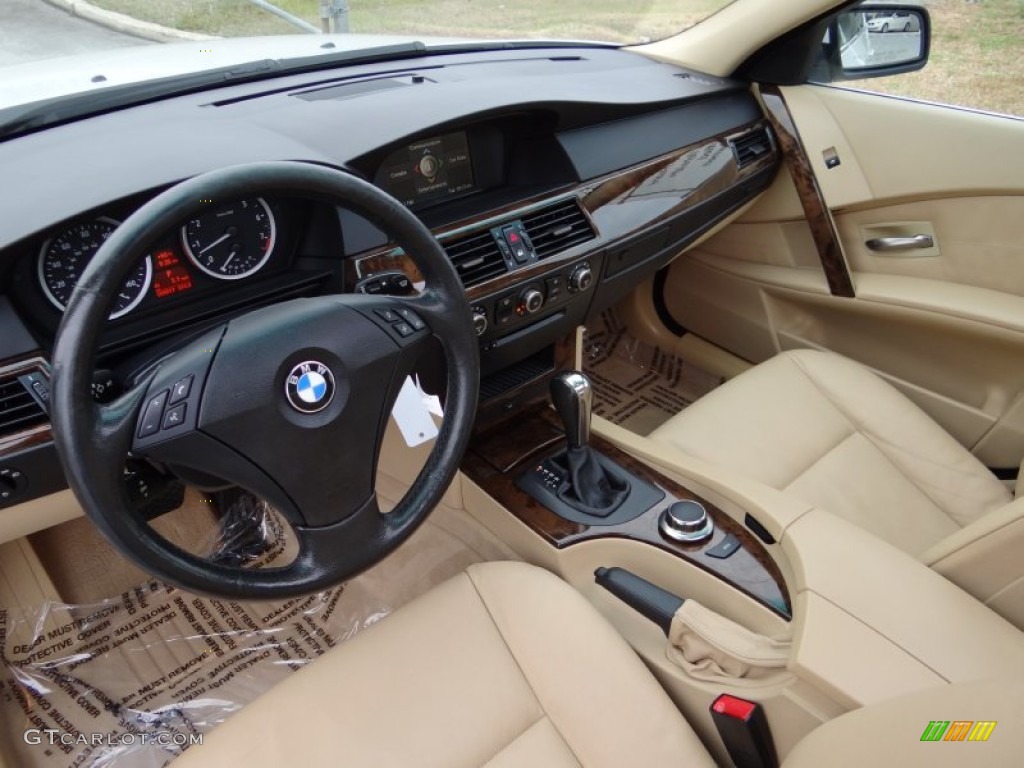 Beige Interior 2007 BMW 5 Series 525i Sedan Photo #75759013