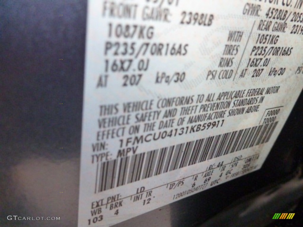 2001 Escape XLT V6 4WD - Medium Wedgewood Blue Metallic / Medium Graphite Grey photo #16