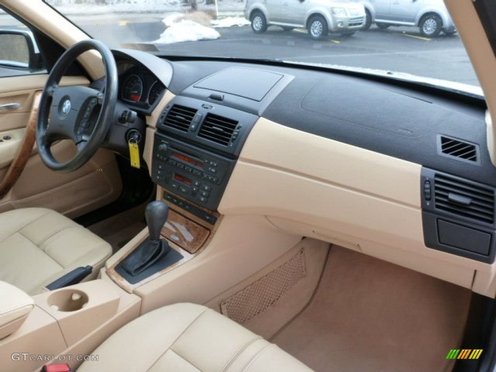 2005 BMW X3 3.0i Sand Beige Dashboard Photo #75761855