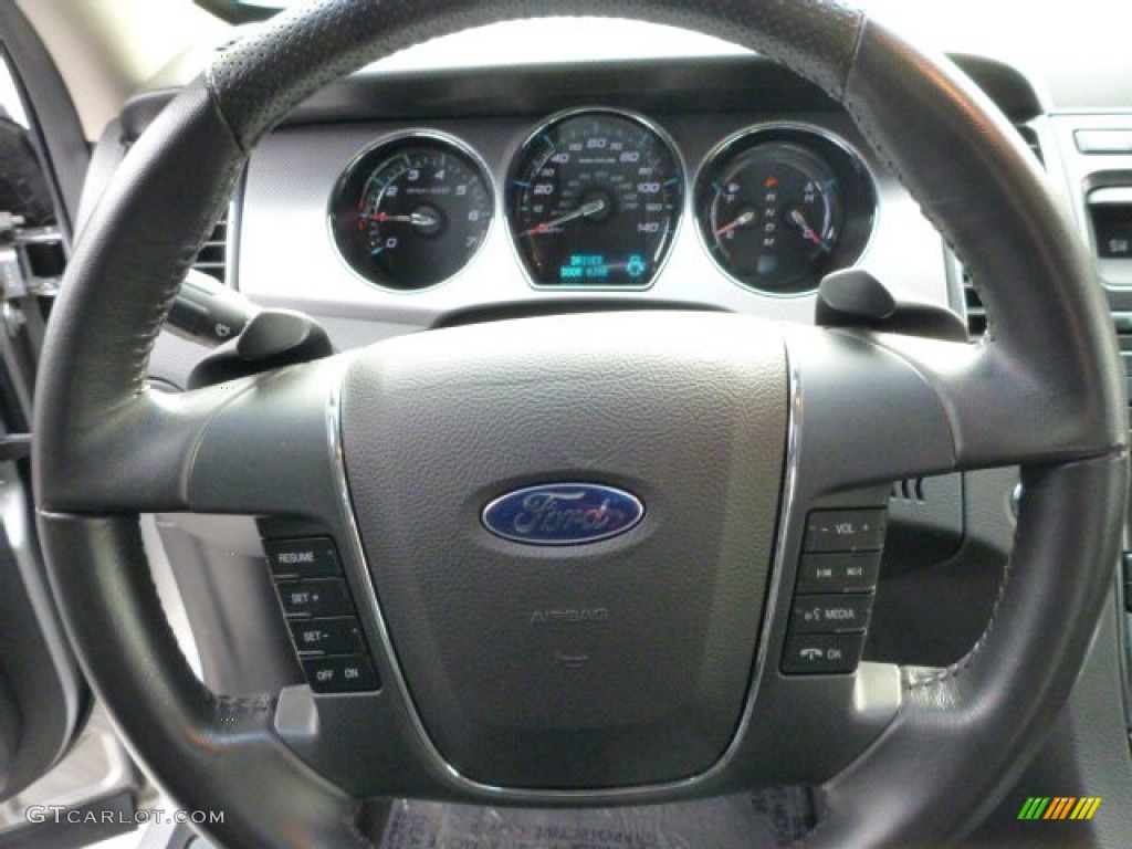 2011 Ford Taurus SHO AWD Charcoal Black Steering Wheel Photo #75762518