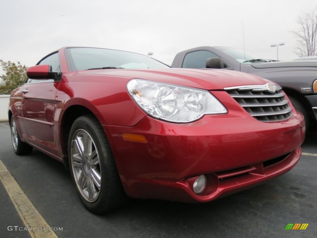 Inferno Red Crystal Pearl 2008 Chrysler Sebring Limited Hardtop Convertible Exterior Photo #75762660