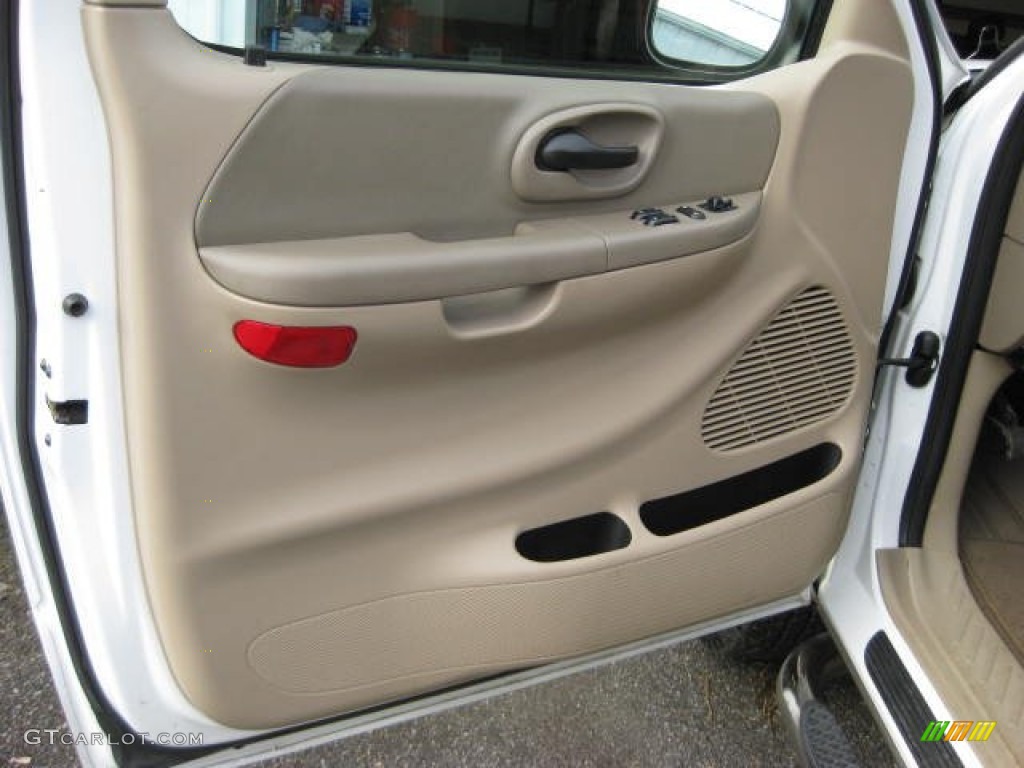 2003 Ford F150 Lariat SuperCab 4x4 Medium Parchment Beige Door Panel Photo #75762695