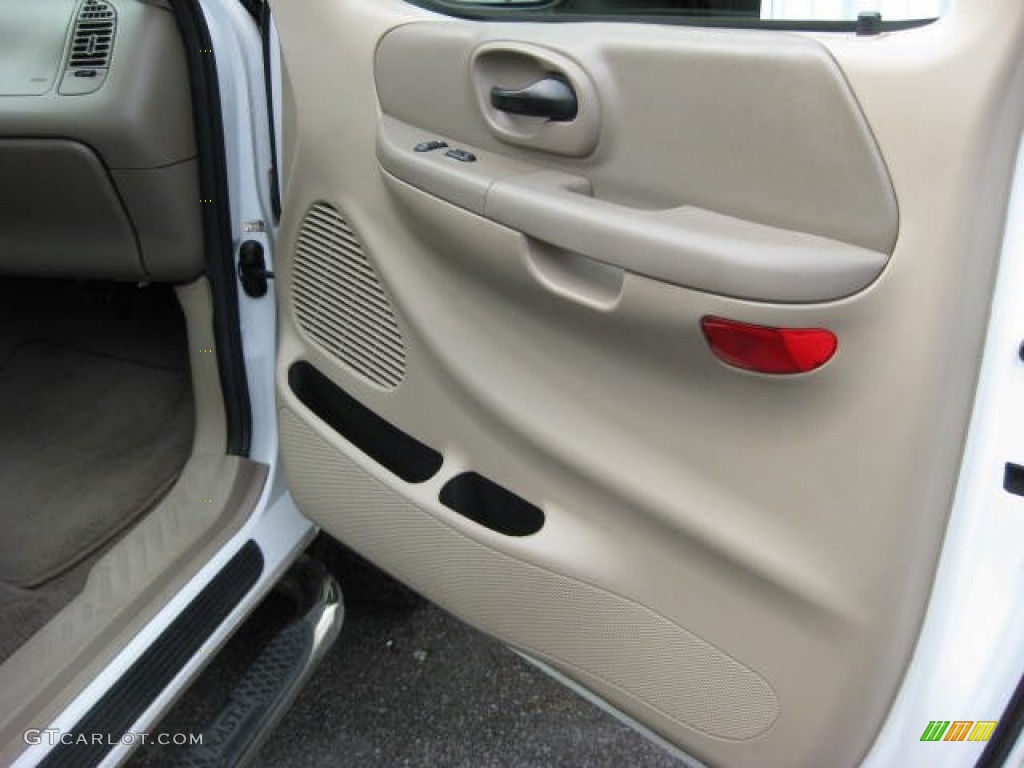 2003 Ford F150 Lariat SuperCab 4x4 Medium Parchment Beige Door Panel Photo #75762771