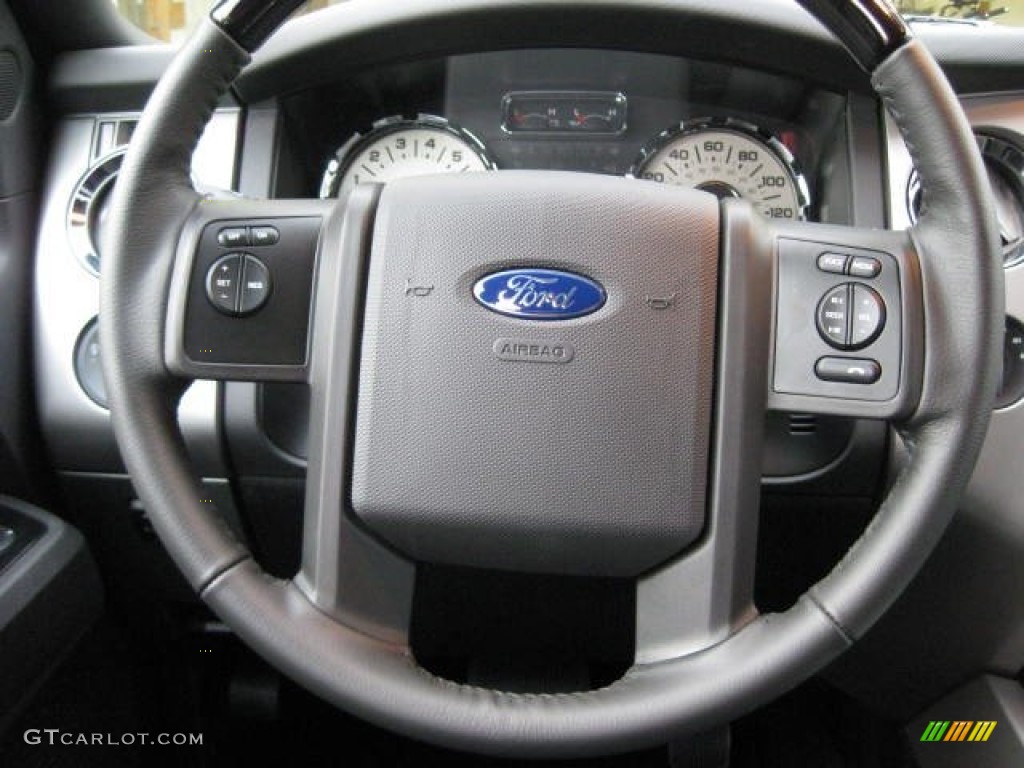 2013 Ford Expedition Limited 4x4 Charcoal Black Steering Wheel Photo #75763377