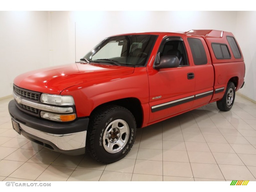 1999 Silverado 1500 LS Extended Cab - Victory Red / Graphite photo #3