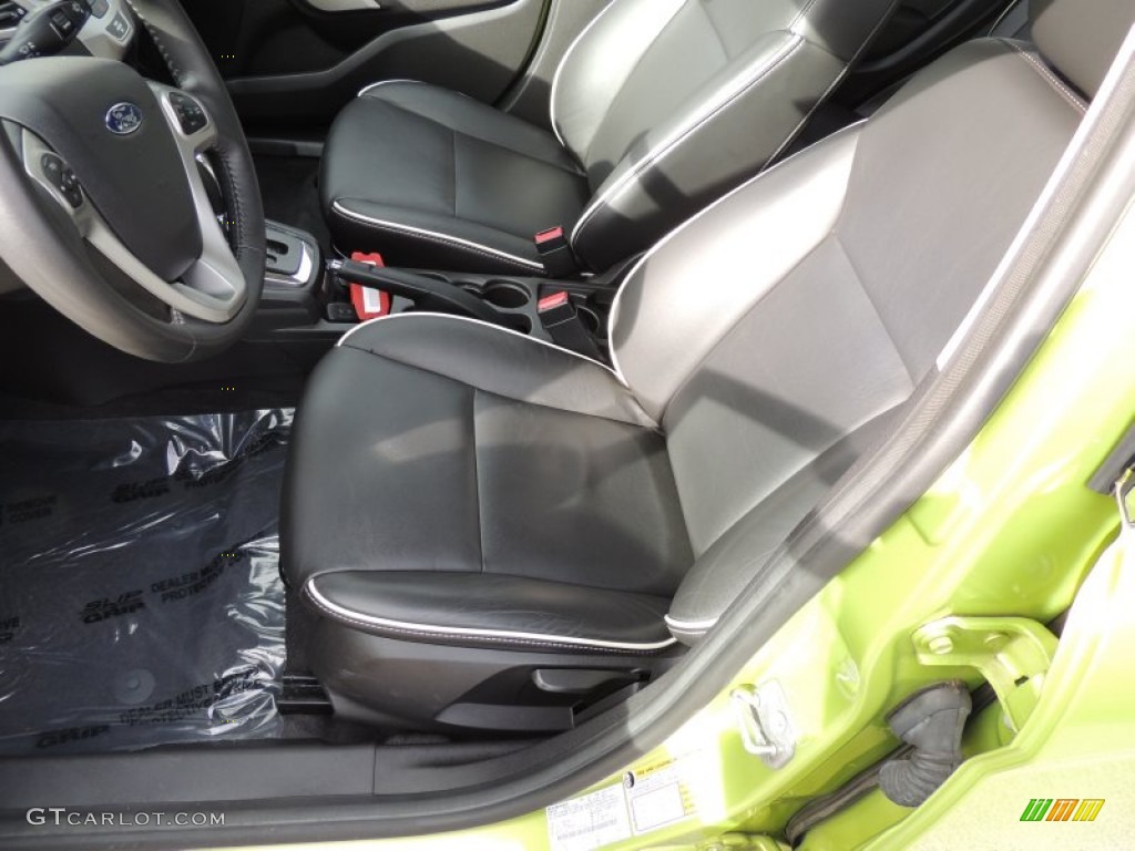 2011 Fiesta SES Hatchback - Lime Squeeze Metallic / Charcoal Black Leather photo #5