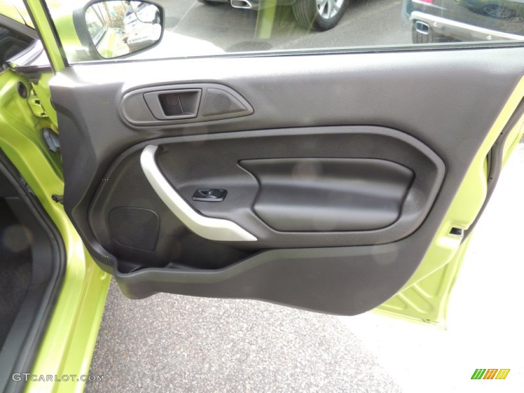 2011 Fiesta SES Hatchback - Lime Squeeze Metallic / Charcoal Black Leather photo #10