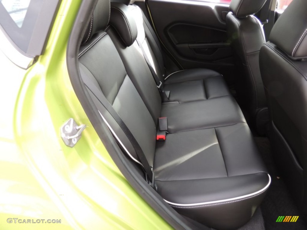 2011 Fiesta SES Hatchback - Lime Squeeze Metallic / Charcoal Black Leather photo #11