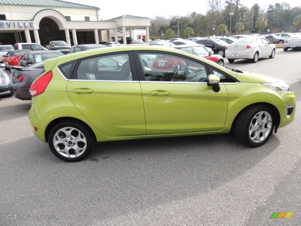 2011 Fiesta SES Hatchback - Lime Squeeze Metallic / Charcoal Black Leather photo #13