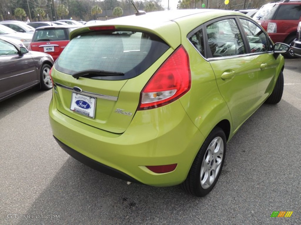 2011 Fiesta SES Hatchback - Lime Squeeze Metallic / Charcoal Black Leather photo #14