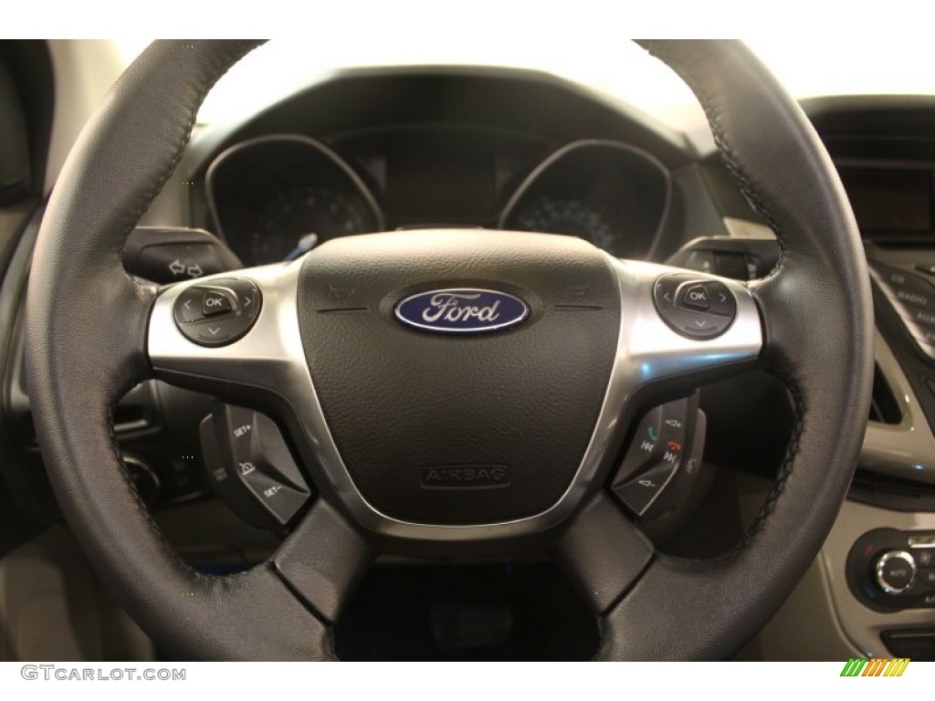 2012 Ford Focus SEL 5-Door Stone Steering Wheel Photo #75764639