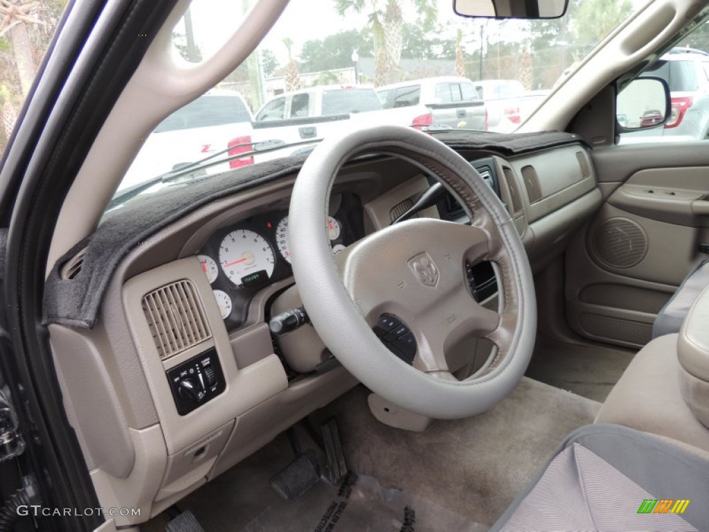 2003 Ram 1500 SLT Quad Cab - Graphite Metallic / Taupe photo #3