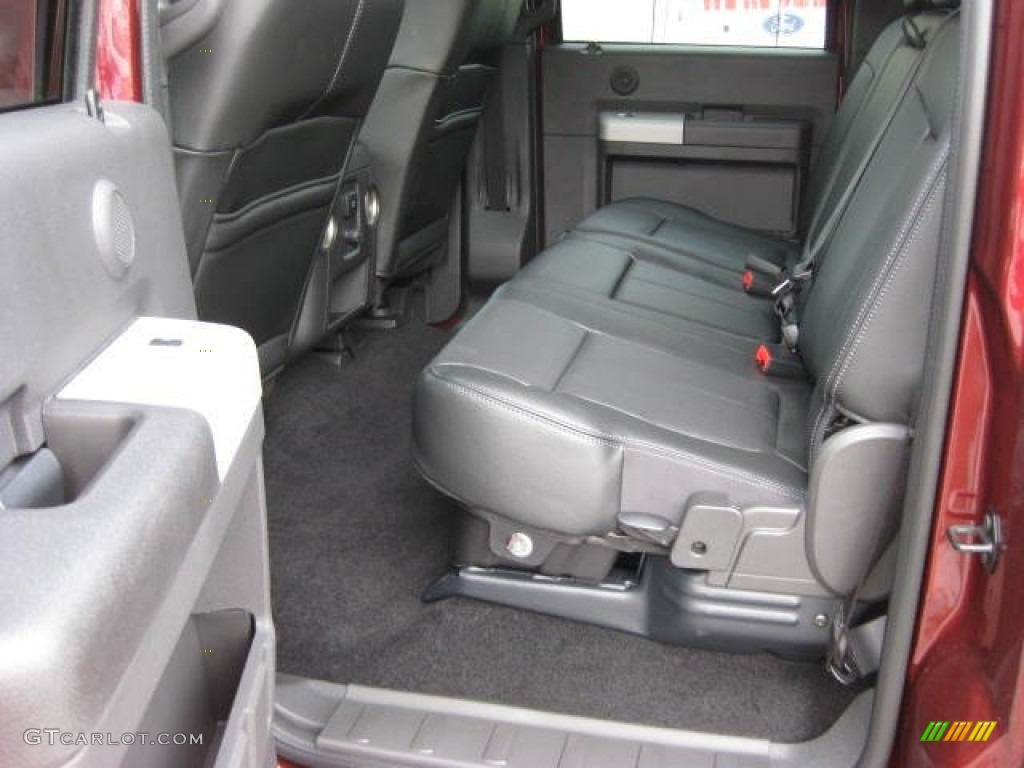 Black Interior 2013 Ford F350 Super Duty Lariat Crew Cab 4x4 Photo #75767243