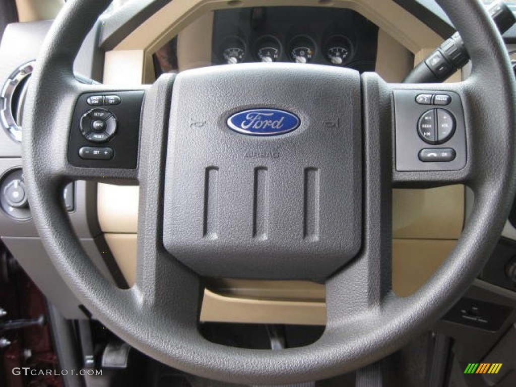 2013 Ford F250 Super Duty XLT SuperCab 4x4 Adobe Steering Wheel Photo #75767737
