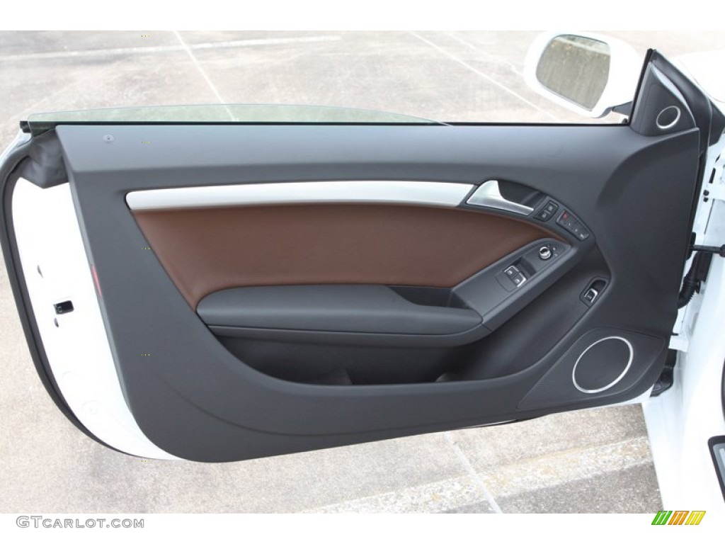 2013 Audi A5 2.0T quattro Coupe Chestnut Brown Door Panel Photo #75768386