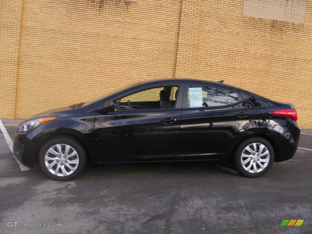 2012 Elantra Limited - Midnight Black / Gray photo #2