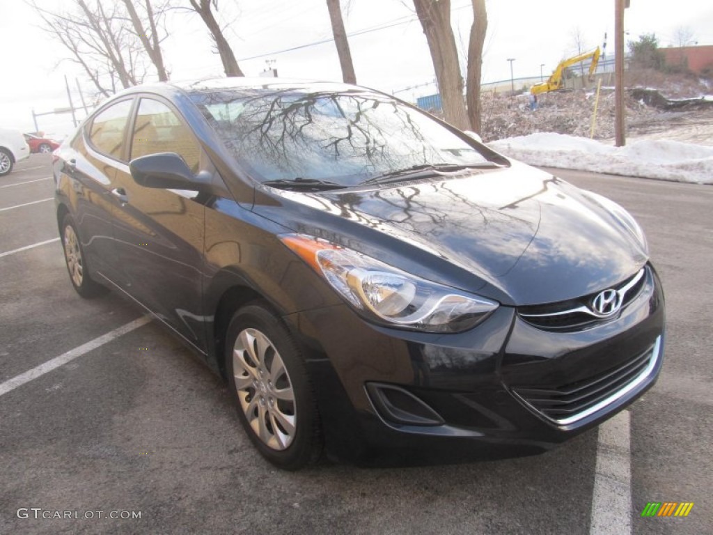 2012 Elantra Limited - Midnight Black / Gray photo #5