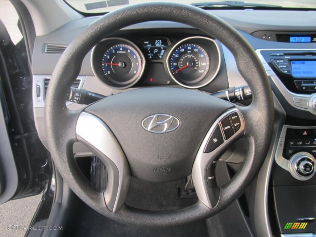 2012 Elantra Limited - Midnight Black / Gray photo #10