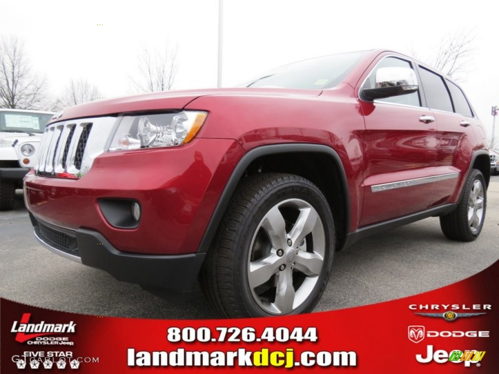 2013 Grand Cherokee Overland - Deep Cherry Red Crystal Pearl / Dark Frost Beige/Light Frost Beige photo #1