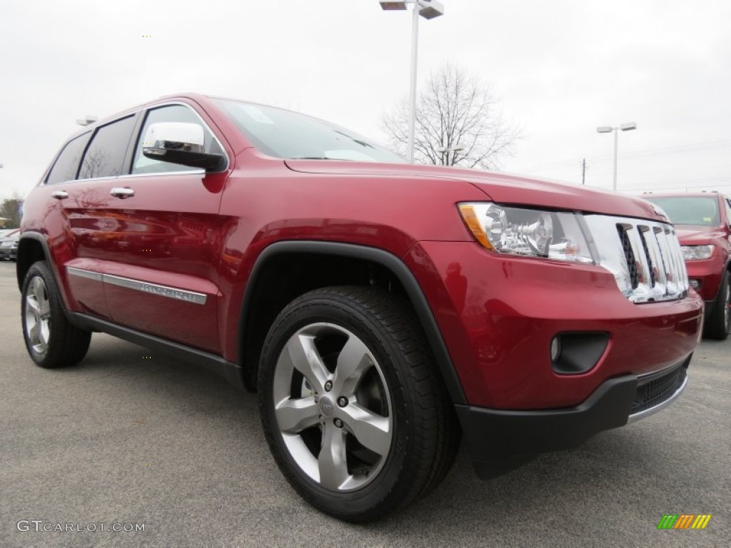 2013 Grand Cherokee Overland - Deep Cherry Red Crystal Pearl / Dark Frost Beige/Light Frost Beige photo #4