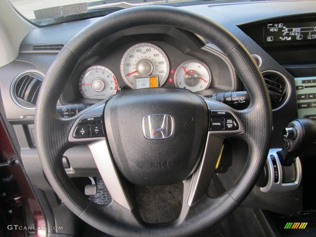 2011 Honda Pilot EX 4WD Black Steering Wheel Photo #75770462