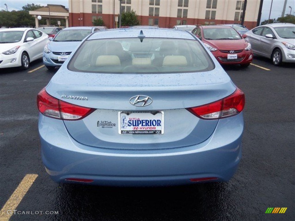 2013 Elantra GLS - Blue Sky Metallic / Beige photo #6
