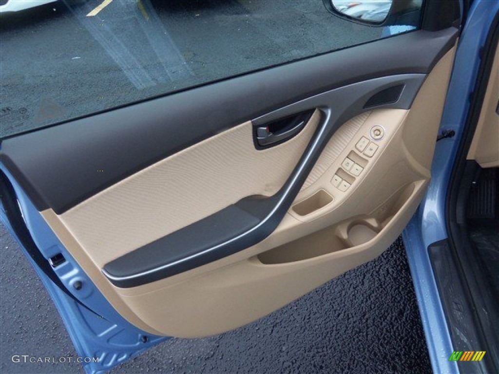 2013 Elantra GLS - Blue Sky Metallic / Beige photo #7
