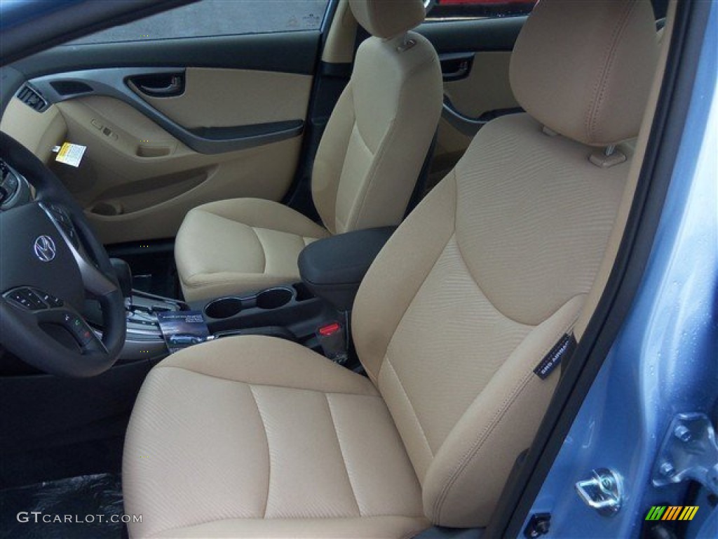 2013 Elantra GLS - Blue Sky Metallic / Beige photo #9