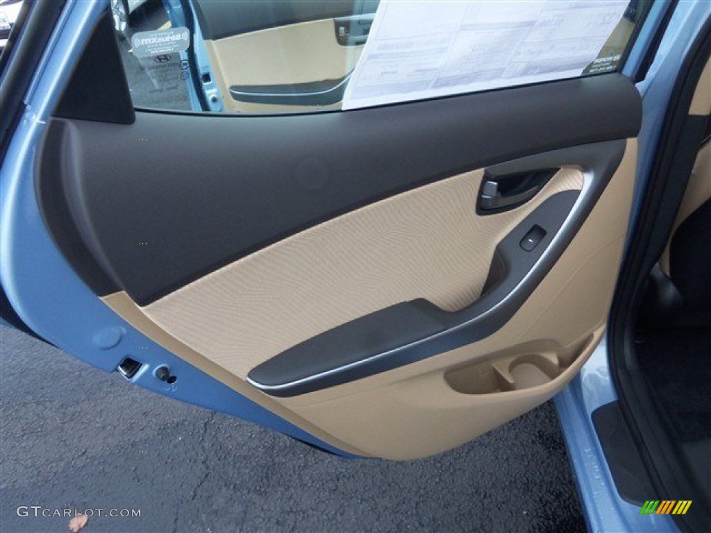 2013 Elantra GLS - Blue Sky Metallic / Beige photo #10