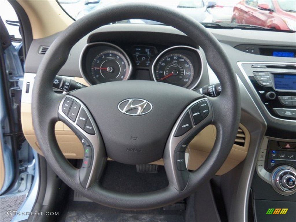 2013 Elantra GLS - Blue Sky Metallic / Beige photo #12