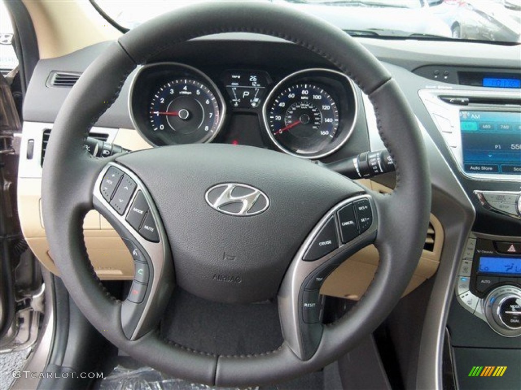 2013 Elantra Limited - Desert Bronze / Beige photo #14