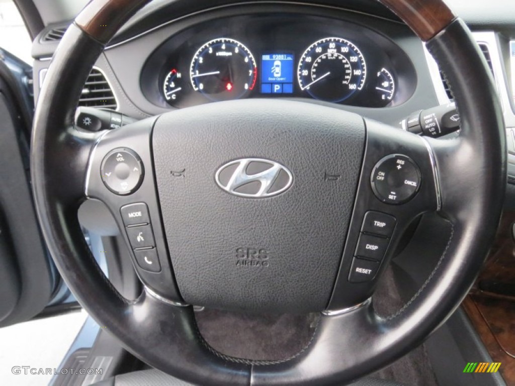2009 Hyundai Genesis 4.6 Sedan Black Steering Wheel Photo #75773870