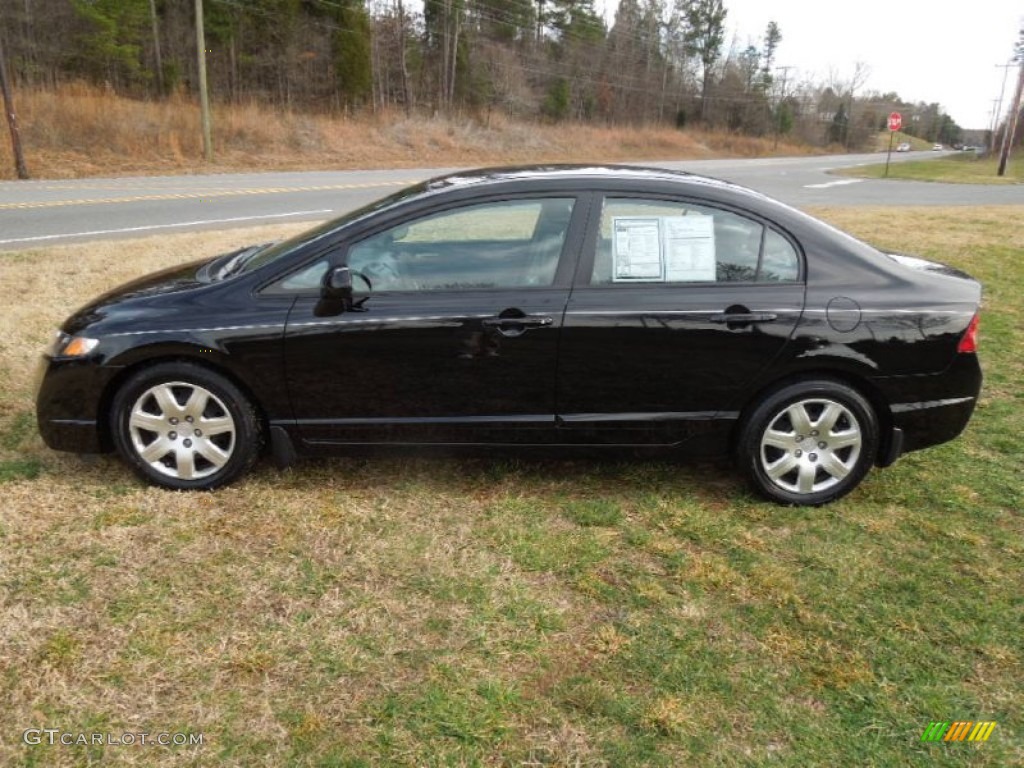 Crystal Black Pearl 2011 Honda Civic LX Sedan Exterior Photo #75774374