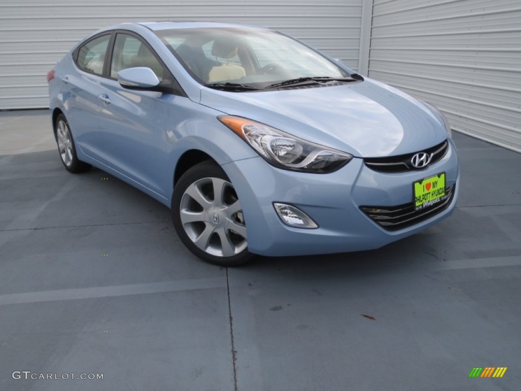 2013 Elantra Limited - Blue Sky Metallic / Beige photo #1