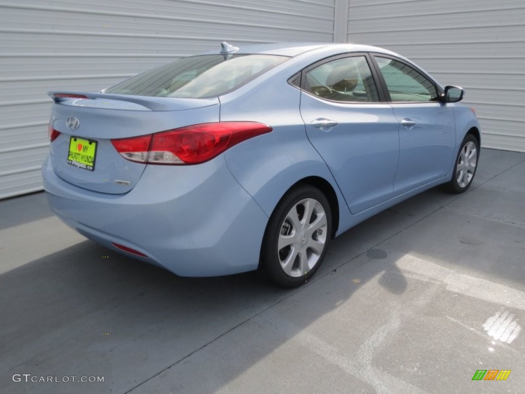 2013 Elantra Limited - Blue Sky Metallic / Beige photo #3