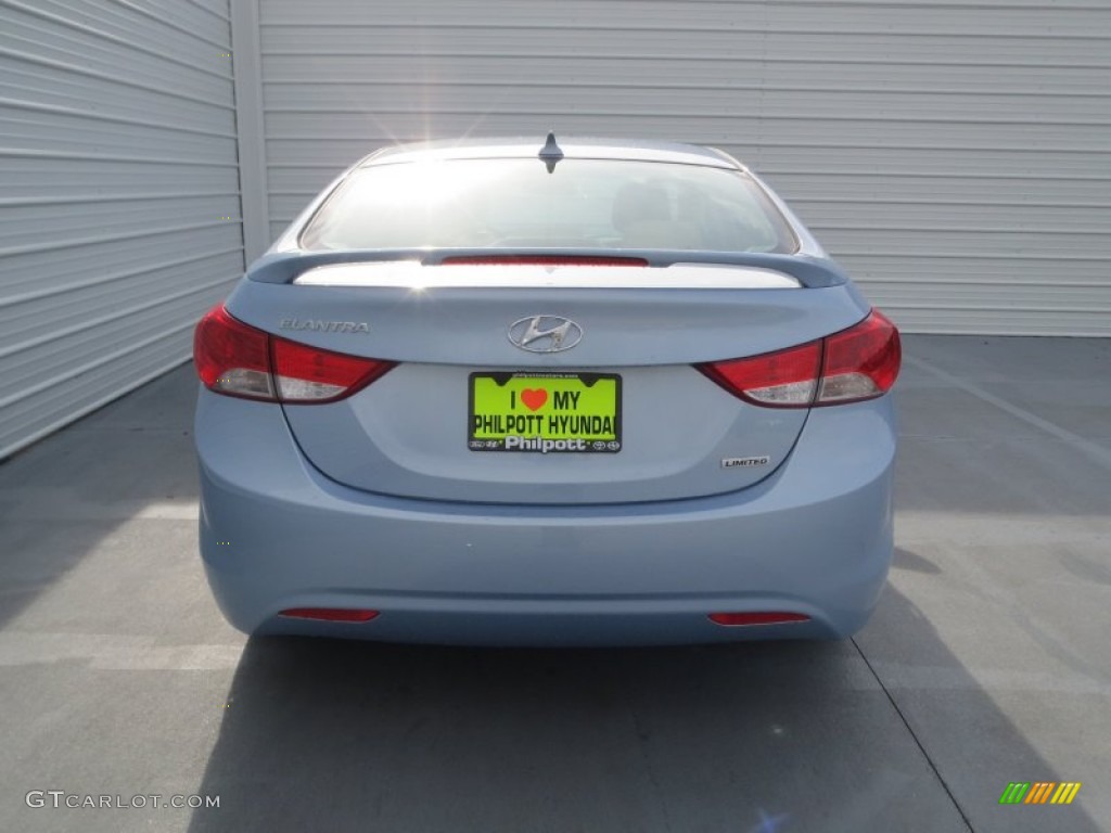 2013 Elantra Limited - Blue Sky Metallic / Beige photo #4