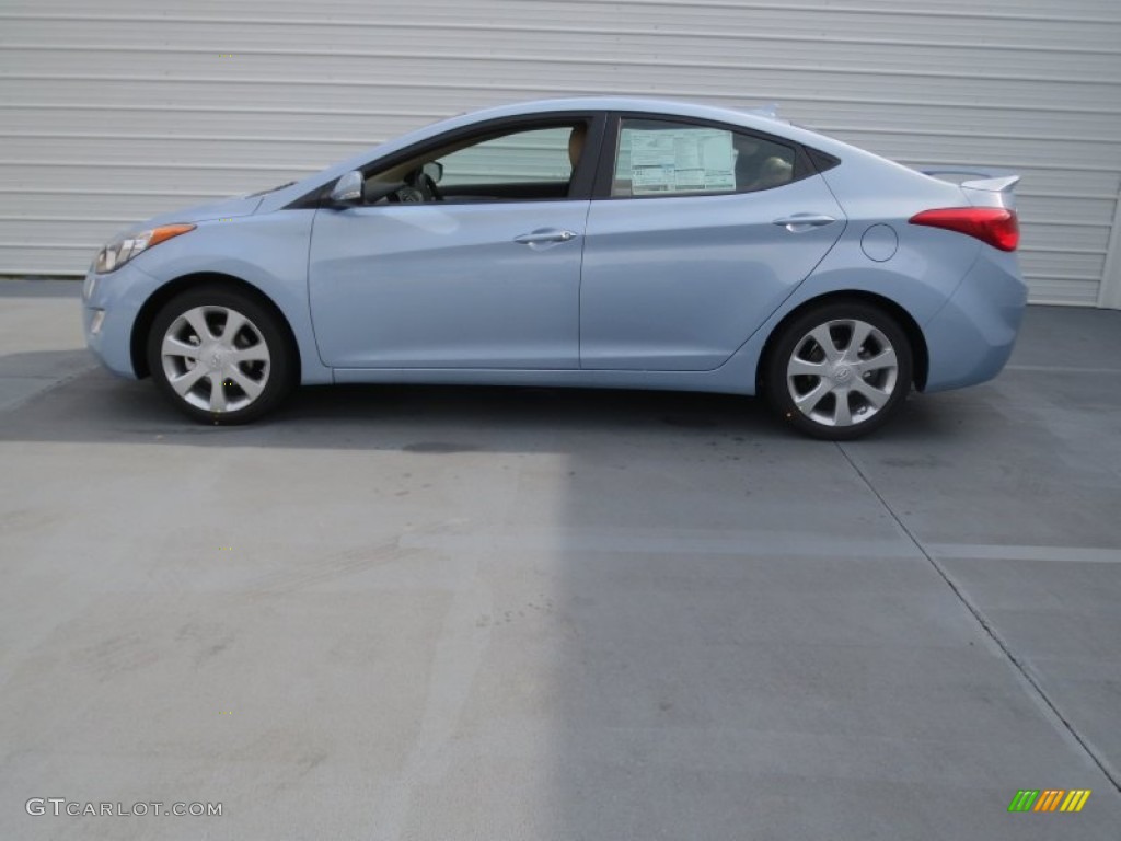 2013 Elantra Limited - Blue Sky Metallic / Beige photo #5