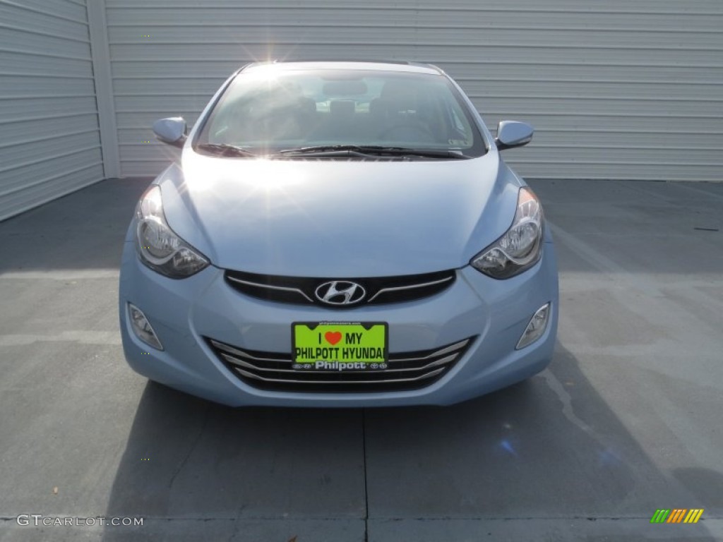 2013 Elantra Limited - Blue Sky Metallic / Beige photo #7