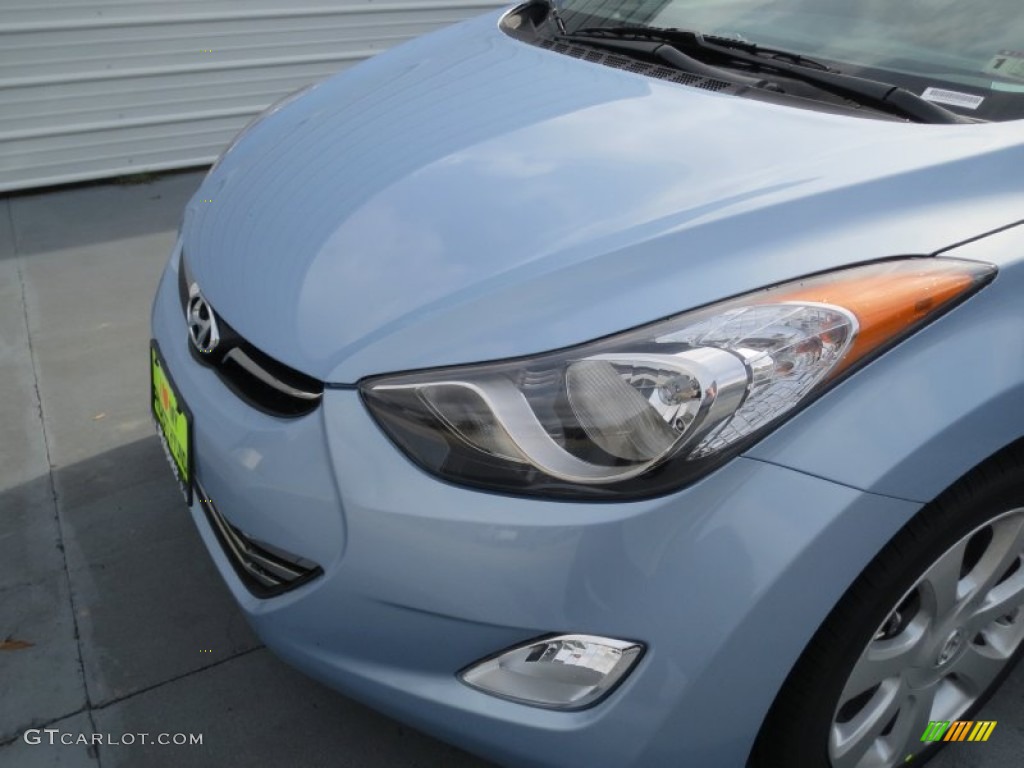 2013 Elantra Limited - Blue Sky Metallic / Beige photo #9