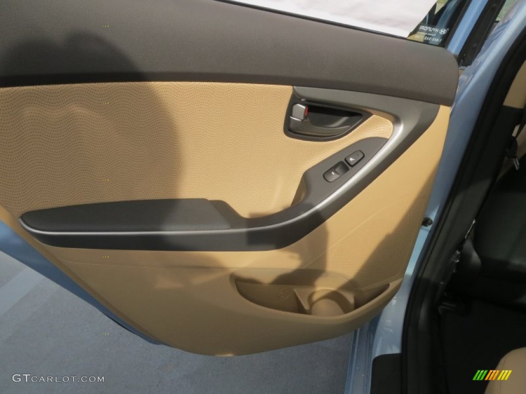 2013 Elantra Limited - Blue Sky Metallic / Beige photo #18