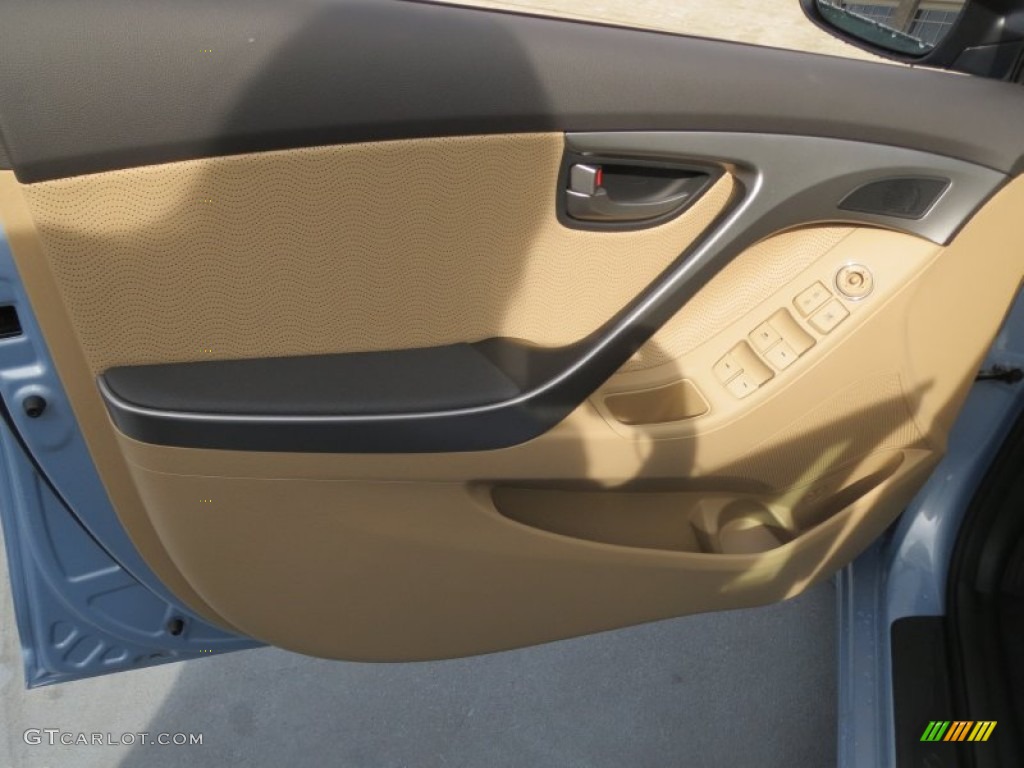 2013 Elantra Limited - Blue Sky Metallic / Beige photo #21