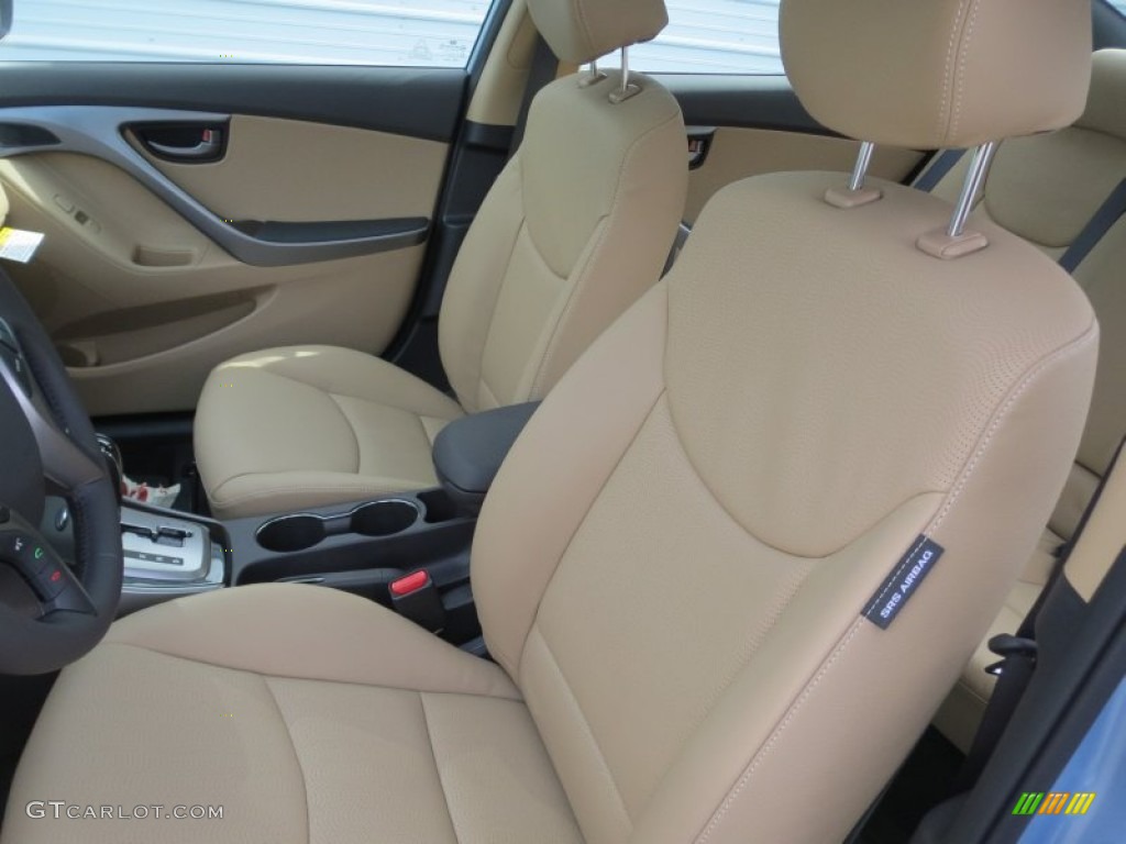 2013 Elantra Limited - Blue Sky Metallic / Beige photo #23