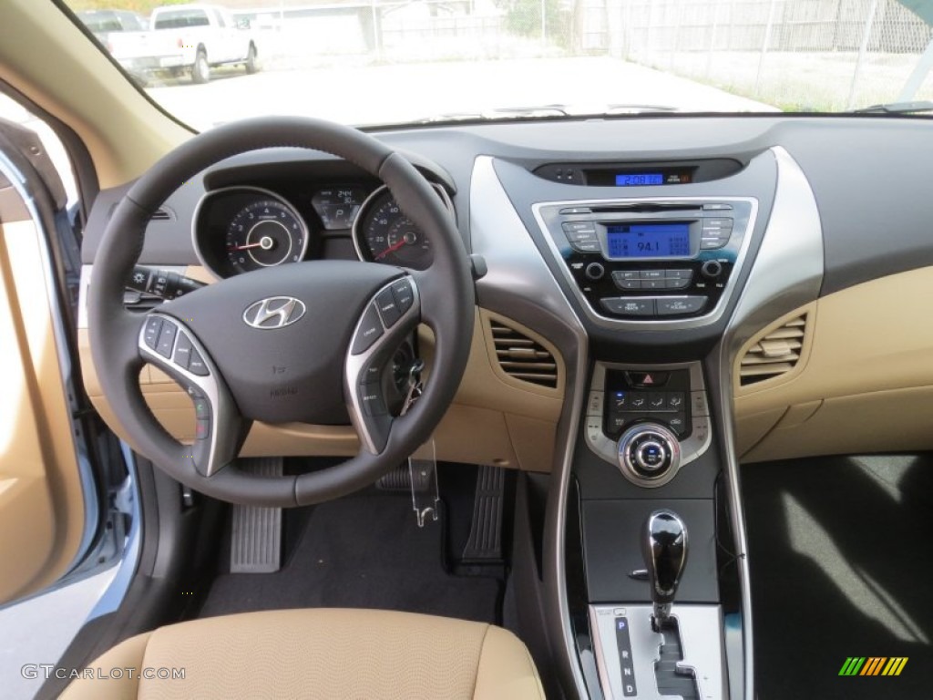 2013 Elantra Limited - Blue Sky Metallic / Beige photo #26